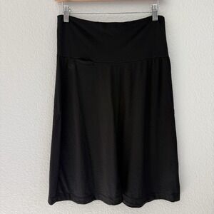 Icebreaker Merino Wool Skirt Womens Medium Black Knee Length A Line